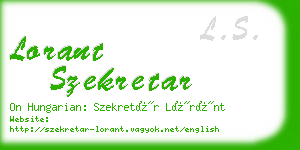 lorant szekretar business card